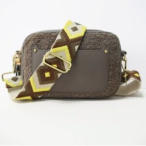 Fleece Camera Bag Crossbody Printed Colorful Strap Belt Bag Neon NWT‎